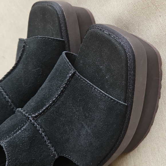 Ugg New Heights Platform Sandals Black Suede Zip Side, Sz: 8 NWT - Picture 6 of 9